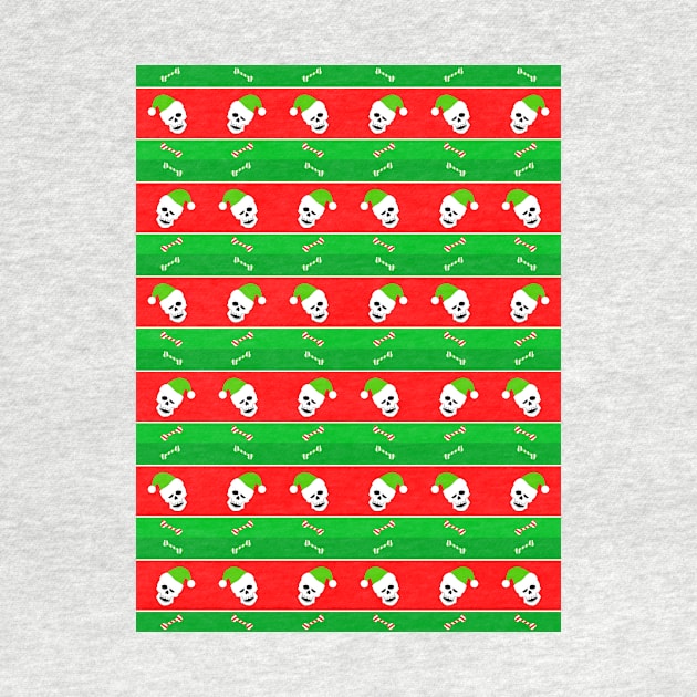 SKULLS With Christmas Stripes by SartorisArt1